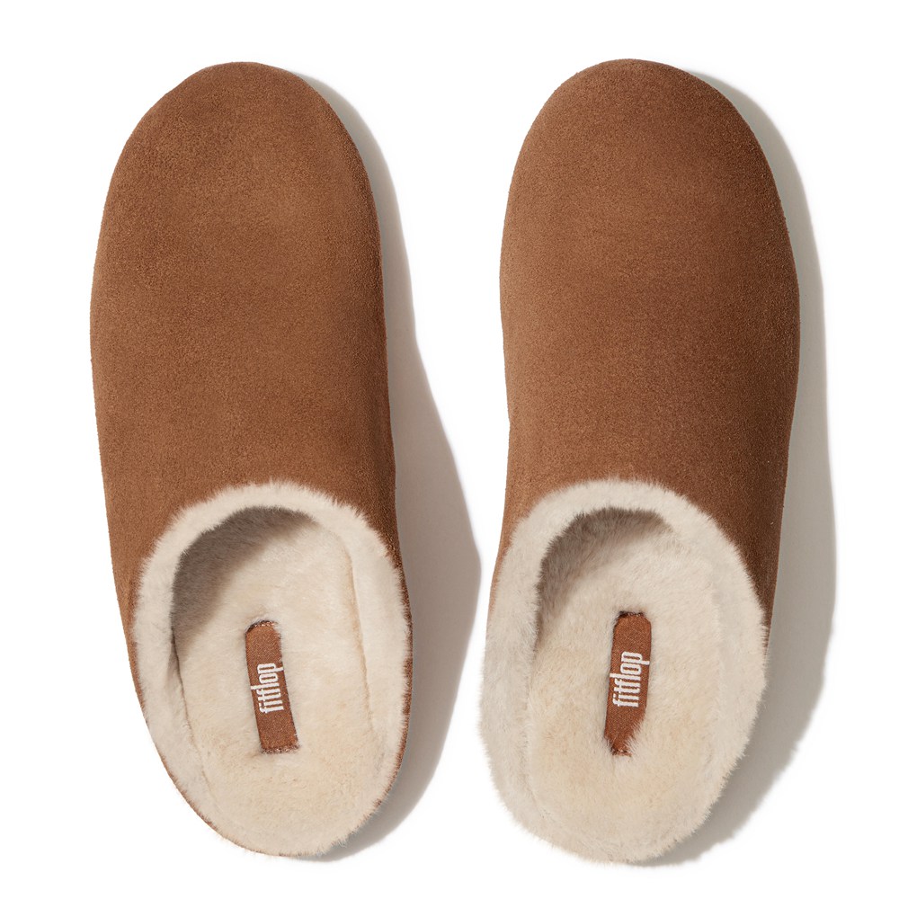 Fitflop Womens Slippers Brown - Chrissie Shearling - MQ5128349